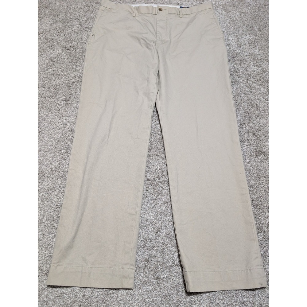 Polo Ralph Lauren Chinos Mens 36/30 Tan Stretch Straight Flat Front Khaki Pant